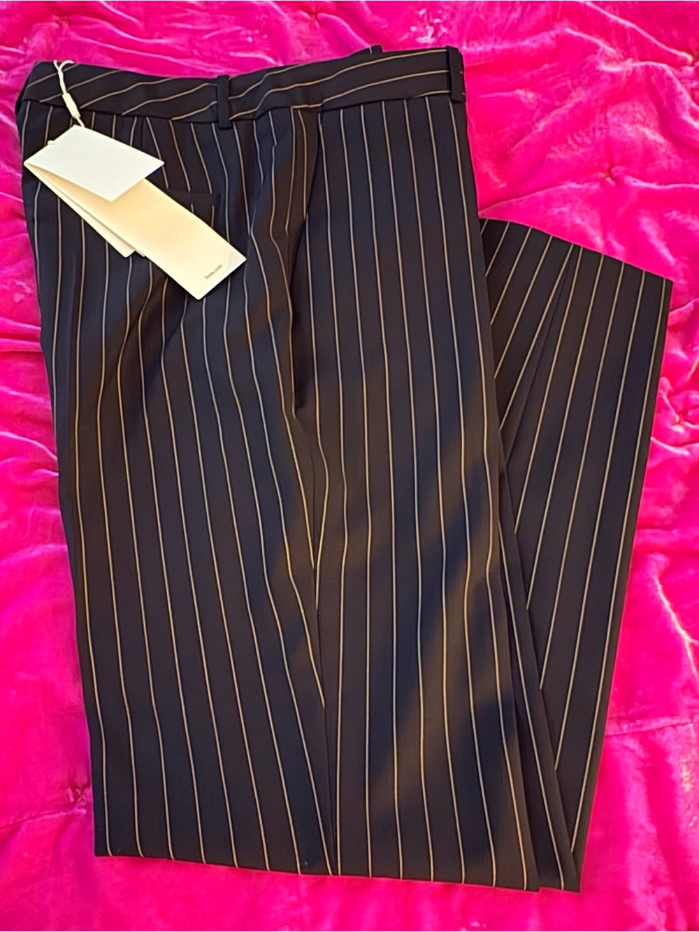 Hugo Boss Navy Pinstripe Trousers